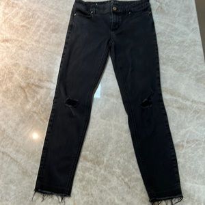 WHBM Black distressed skinny jeans